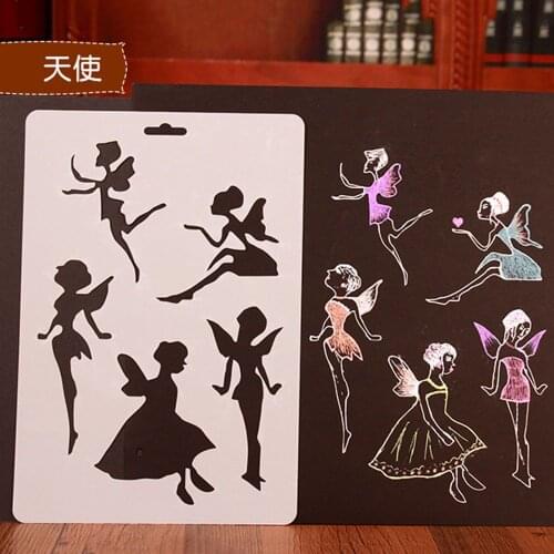 Angel Girl Layering Stencils DIY Craft For Walls Painting Scrapbooking Stamping Stamps Album Decorative Embossing Paper Cards