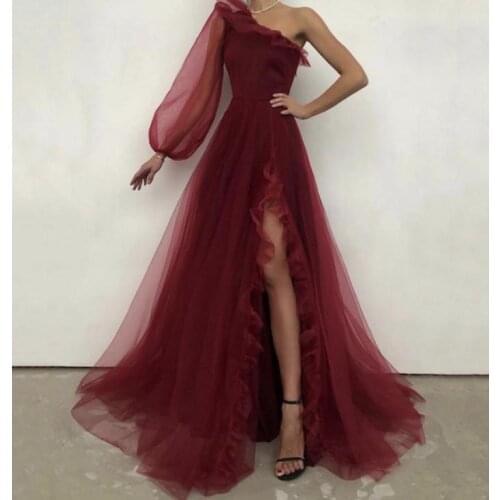 Tromlfz Womens One Shoulder Evening Dresses