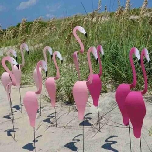 Garden Decoration Colorful Swirl Bird Move With The Wind Flamingo Outdoor Yard