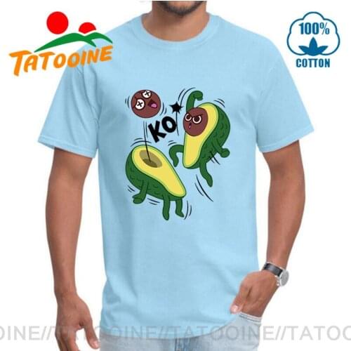 Tatooine Street Avocado Fighters T shirt men Funny Avocado Fighting KO T-shirt Hiphop Fruit Boxing tee shirt humor foodie tshirt