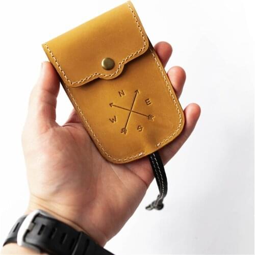 Handmade Vintage Mini Key Wallets Holder Genuine Leather Housekeeper-Organizer Small Leather Key Bag Pouch For Man Car Keychain