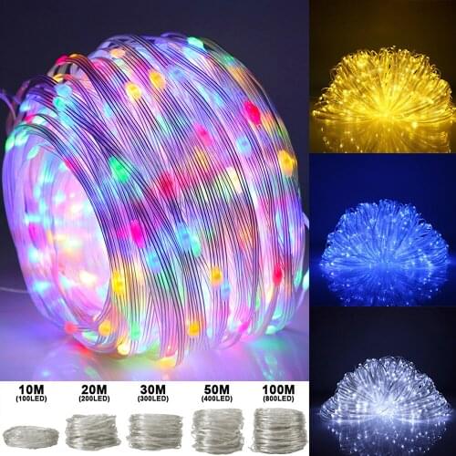 20M-100M IP67 Waterproof LED String Lights AC220V-240V with 8 Modes Memory Function Outdoor LED Lights Wedding Christmas Lights