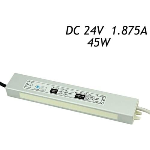 15Pcs/lot 24V 1.875A 45W IP67 Waterproof LED Power Supply Driver for LED Strip AC 110~240V To DC 24V Transformers