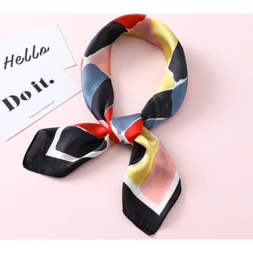 Yishine 4 colors Small Square Scarf for Ladies Plaids Patchwork Bag Hat Décor Scarf Multi-function Handkerchief Women 70*70cm