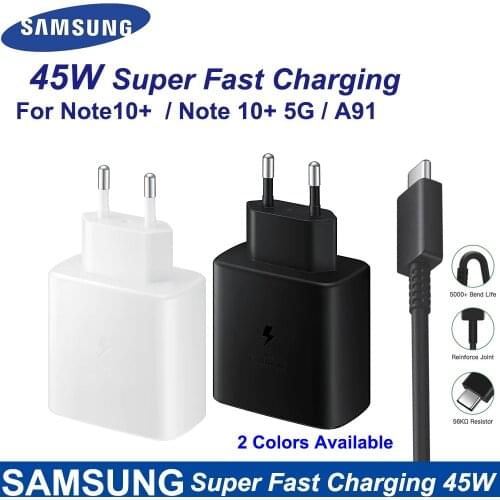 Samsung Note10 Plus EU Super Snelle Charger Travel USB Pd Pss Snel Opladen Adapter EP-TA845 For Galaxy A91 A71 S20+ 15V3A 45W EU