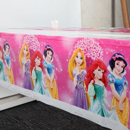 108x180cm 1pc Princess Ariel Tablecloth Table cover Map Kids Girls Happy Birthday Decoration Party Supplies Favors