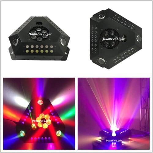 4lot dmx strobe led light stage beam Purple Light Laser green +red gobo spot light 6x10w rgbw bee eyes