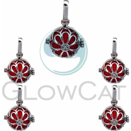 5X Circular Pearl Cage Locket Findings Cage Pendant Essential Oil Diffuser Locket For Oyster Pearl Girl Women Gifts Wholesale