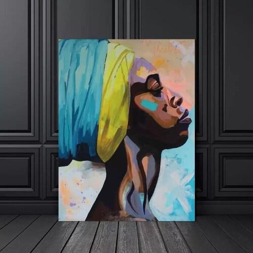 Abstract Woman Face Graffiti Street Art Oil Painting on Canvas Posters and Prints Wall Art for Living Room Decor Watercolor