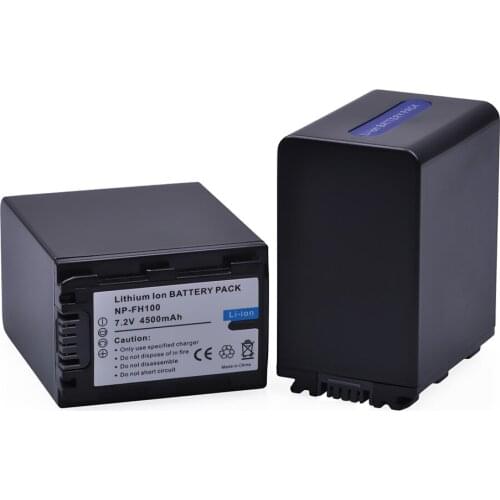 4pc 4500mAh NP-FH100 NP FH100 Batteries for sony DCR-SX40 SX40R SX41 HDR-CX105 FH90 FH70 FH60 FH40 FH30 FP50 SR42E