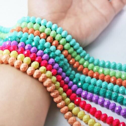 New Arrivals 6*8mm 65pcs Glass Faceted Beads Bright Colors Loose Spacer Beads For Women Jewelry making BBD131-01