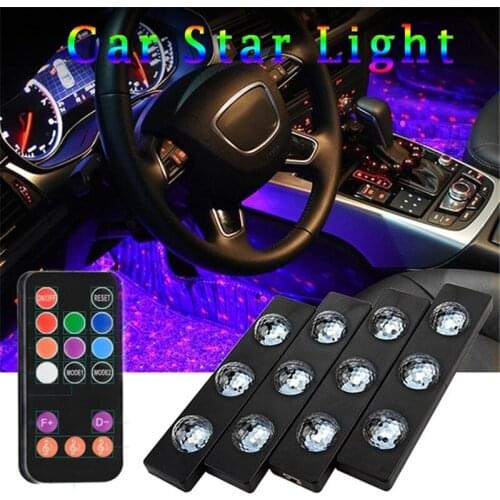 Car Interior Decorative Lamp LED Atmosphere Light Colorful Voice Control USB Remote Universal Auto Interior Seat Underbody Light