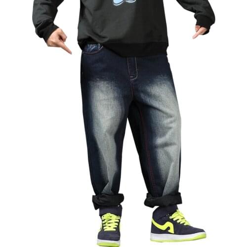 Long Trousers Loose Straight-leg Pants Denim Jeans Plus Size 30-46 Men Jeans Autumn Trend Oversized Big Jeans Casual