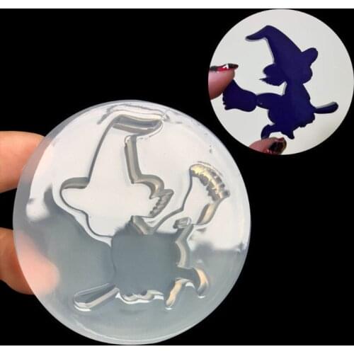 Halloween Witch Pendant Mold Epoxy Resin Silicone Mold Jewelry Making Art Craft