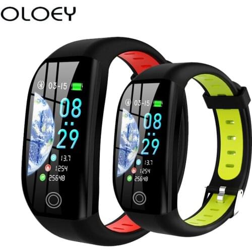 Hot 3C-New GPS F21 1.14 Inch HD Sports Fitness Waterproof Blood Pressure Smart Bracelet Tracker Heart Rate Pedometer Sleep Monit