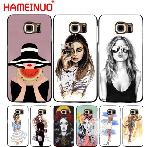 HAMEINUO fashion girl with wine cup cell phone case cover for Samsung Galaxy A3 A310 A5 A510 A7 A8 A9 2016 2017 2018