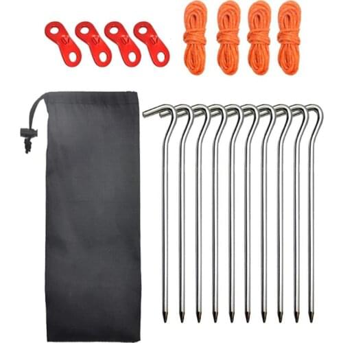 10 Pcs/Lot 18cm Tent pegs Aluminum Round Tent Stake Alloy Silver Tent Pegs Outdoor nails Tent Accessories