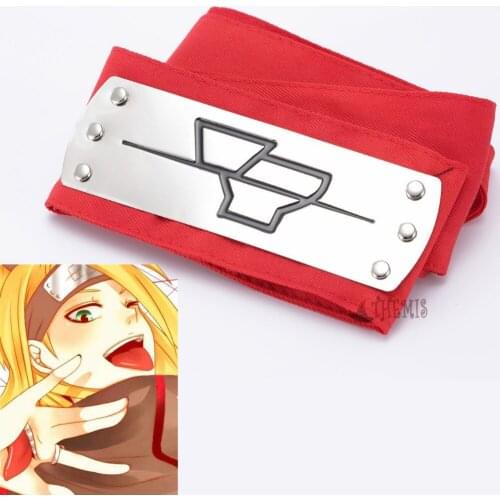 Athemis red headband of Deidara Cosplay costume accessories