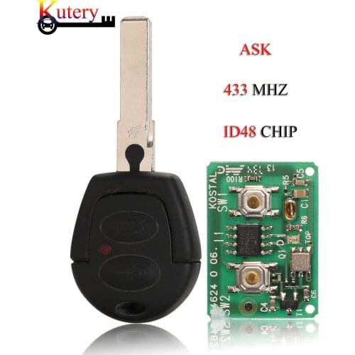 Kutery Original Remote Car Key For Volkswagen/VW GOL Original Board Remote Car Key Fob 2 Buttons ASK 434MHZ ID48 Chip
