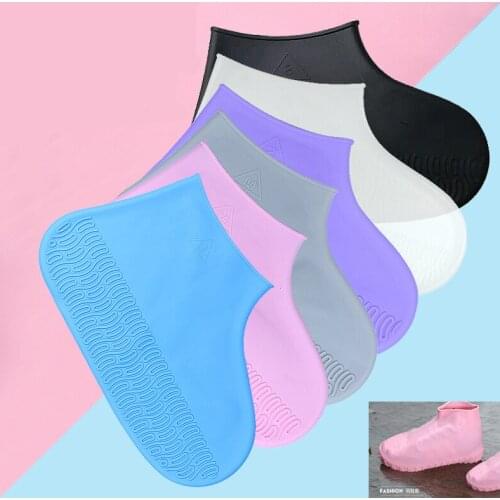 Latex shoe covers Recyclable Silicone Overshoes Reusable Waterproof Rainproof Rain Boots Non-slip Washable Support Wholesales