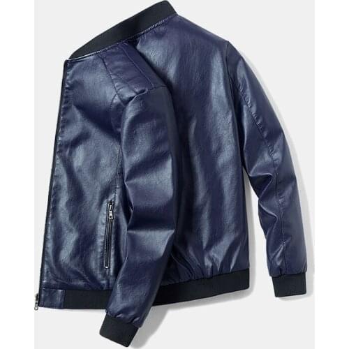 Men 2021 Autumn New Brand Casual Motor Distressed Leather Jacket Coat Men Winter Vintage Outwear Faux Leather Jackets Men