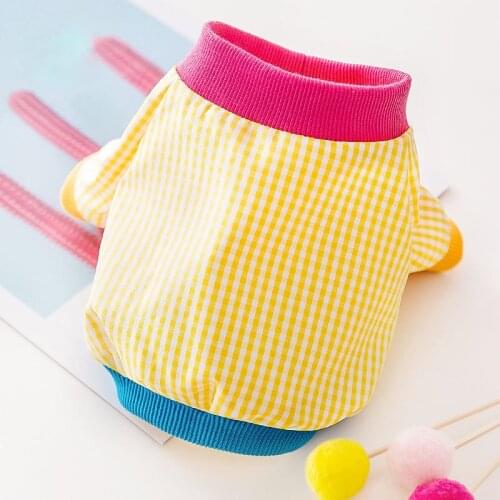 New pet clothes for small dog Spring and summer thin breathable thread shirt Fresh T-shirt bipedal shirt cat dog accessories