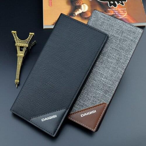 New Mens Wallet Male Long Purse Vertical Three-fold Fashion Youth Soft Card Package Multifunction Mens Bags Credit Card Holder