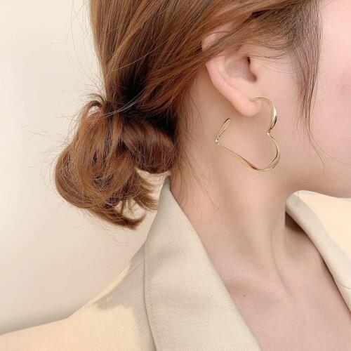 Gold Plated Simple Love Earrings large earrings