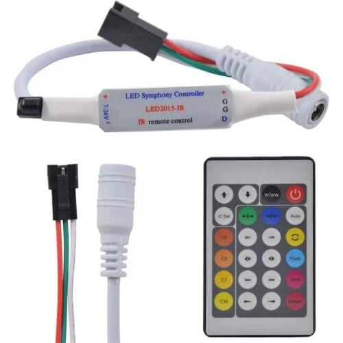DALCAN WS2811 WS2812 LED Symphony Remote Controller Infrared Mini 24 keys With Input Voltage DC5V or DC12-24V