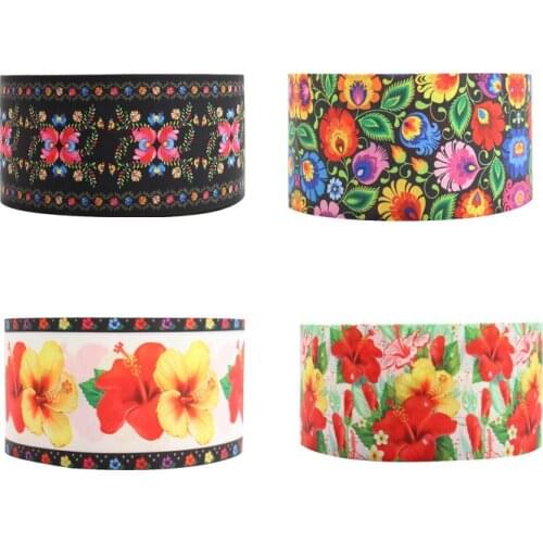 Q&N ribbon 16mm 22mm 25mm 38mm 50mm 75mm spring flowers grosgrain ribbon diy accessori rwebbing 50yards/roll for hair tie
