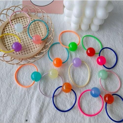 Scrub Ball Rubber Band Jelly Rubber Childrens Hair Band Head Rope Long Rubber Band Kids Girl Hairclip