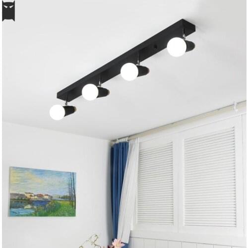 White Black Wrought Iron Bar Ceiling Light Fixture Modern Loft Hanging Lamp Lustre E27 Bulb for Kitchen Dining Bed Room Office