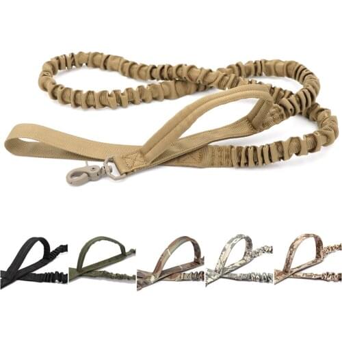 Tactical Bungee Dog Leash 2 Handle Quick Release Cat Dog Pet Leash Elastic Leads Rope Military Dog Training Leashes