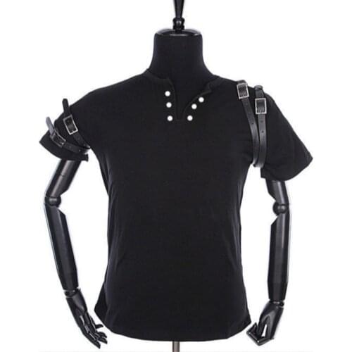 Punk Rock Streetwear Motorcycle MJ Michael Jackson Costume Classic BAD Black T-shirt and Belt