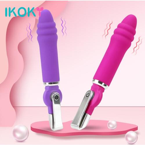 IKOKY Threaded Vibrator Dildo Vibrator Sex Toys for Women Clitoris Stimulator G-spot Massager Silicone 20 Frequency USB Charging
