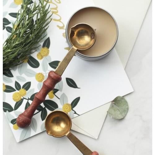 Vintage Style Mini Spoons Creative Wooden Handle Brass Seasoning Spoon Salt Spoons Stylish Tableware Photography Tool