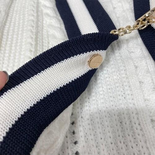 2021 Autumn and Winter New Style V-neck Loose College Style Knit Cardigan Womens Sweater