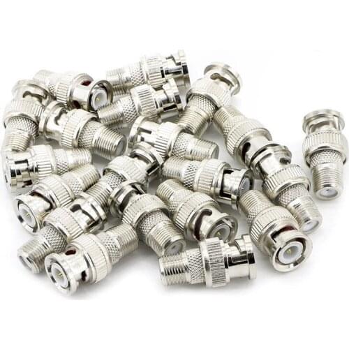 20pcs BNC Male Plug to F Female Jack Adapter Coax Connector Coupler adapters CCTV Camera (20PCS)