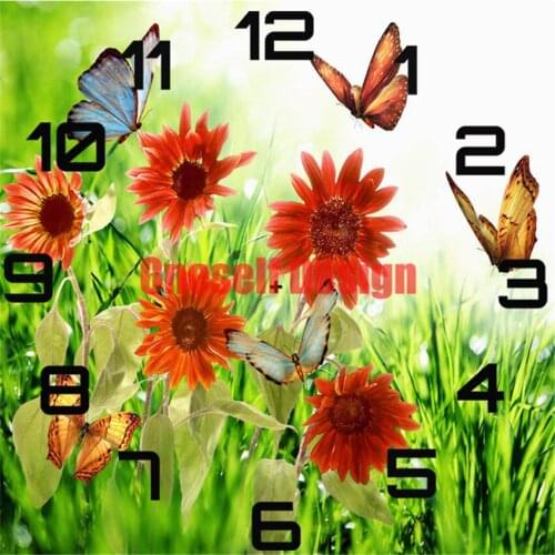2021 popular diamond painting clock butterfly diamond embroidery sale clock diy frame decoration home diamond mosaic sale