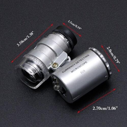 45X Jewelers Loupe Magnifier Mini Microscope Magnifying Pocket w/ LED Light