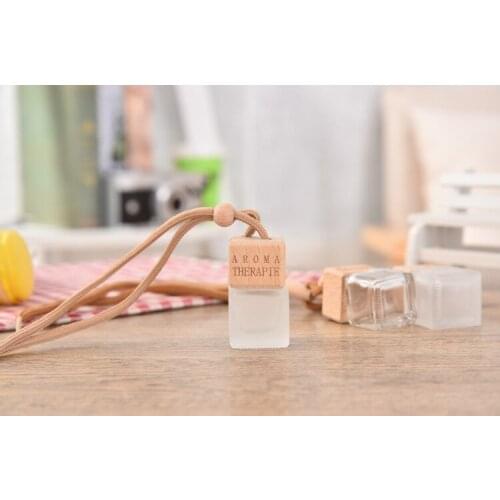 6ML Scrub Frosted Square Car Pendant Perfume Glass Empty Bottle 5PCS/LOT