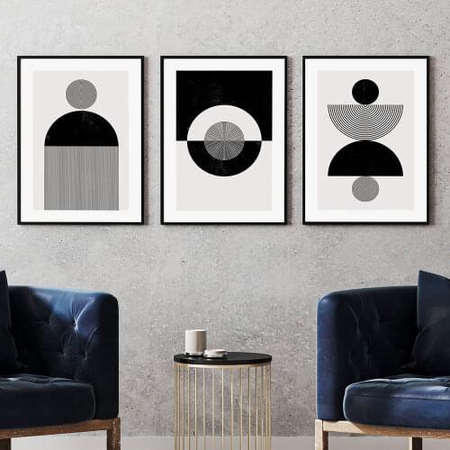 Abstract Geometric Poster Black White Canvas Painting Minimalist Art Print Nordic Modern Wall Picture For Living Room Home Decor