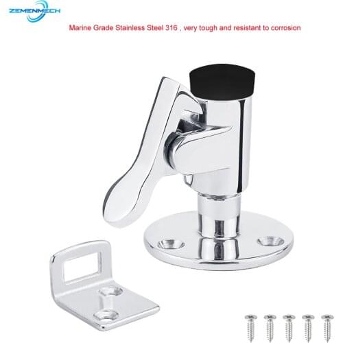 Boat Accessories 316 Stainless Steel Boat Door Stop Stopper Catch Door Holder Floor Knob Yacht RV Motorhome Camper Spring Latch