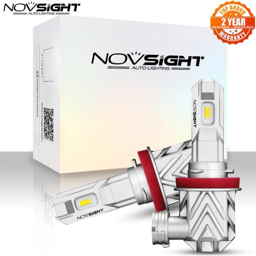NOVSIGHT Car Fog Lamp H11 H8 H9 H16JP Led Bulbs 50W 12V 10000LM 6000K White 1:1 Mini Design Auto Light Car Accessories