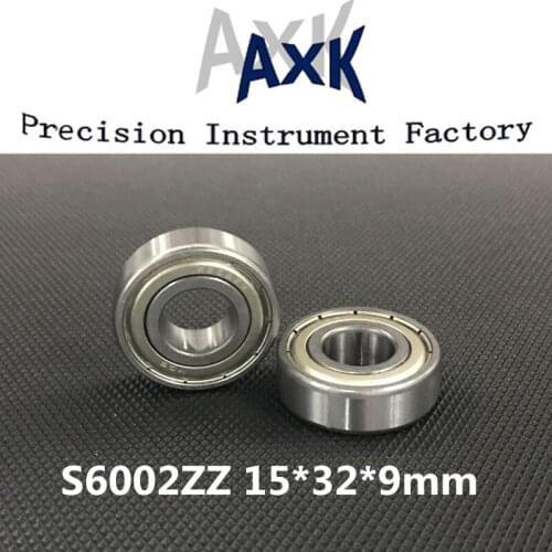 Free Shipping S6002zz (10pcs) 15*32*9mm Stainless Steel Deep Groove Ball Bearing 15x32x9mm 6002zz S6002 Zz Roulement A Bille