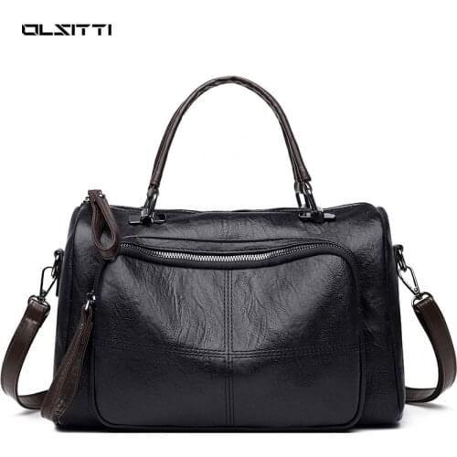 OLSITTI Pu Leather Womens Handbags Simple Pleated Solid Color Shoulder Bags for Women 2021 Fashion Exquisite Crossbody Bag
