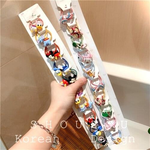 20 pcs/lot Disney children hair accessories girl cartoon rubber band hair band baby head rope princess flower cute head jewelry