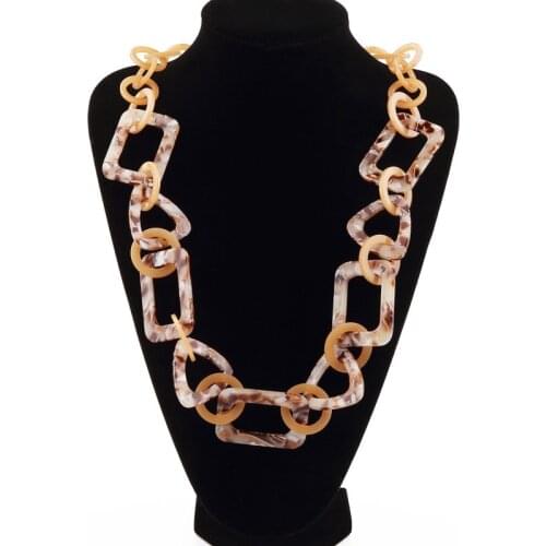 Acrylic Chain Link Long Necklace Basic woman Jewelry NK1015
