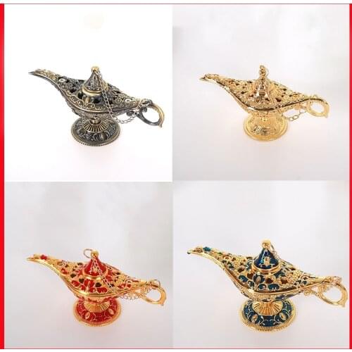 A Aladdin Magic Lamp Figures Zinc Alloy Metal Sesame Opens the Door Home Accessories House Decorations Fairy Tales Toy Kid Gift