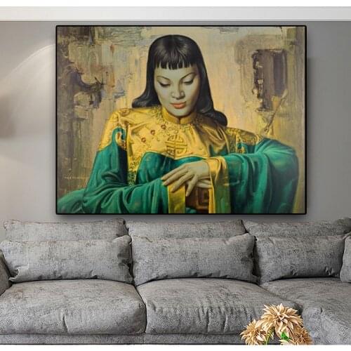 Tretchikoff Lady From Orient Reproduction Oil Painting on Canvas Posters and Prints Scandinavian Wall Picture for Living Room
